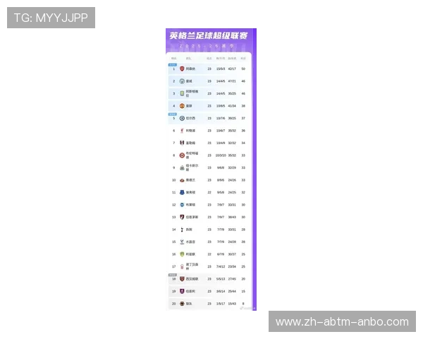 英超前20名球队排名及最新赛季表现解析